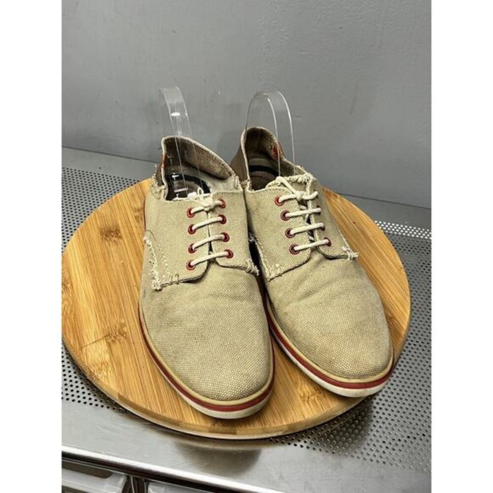 7 For All Mankind Men's size 9 Lace-Up Leather Casual‎ shoe tan leather accents